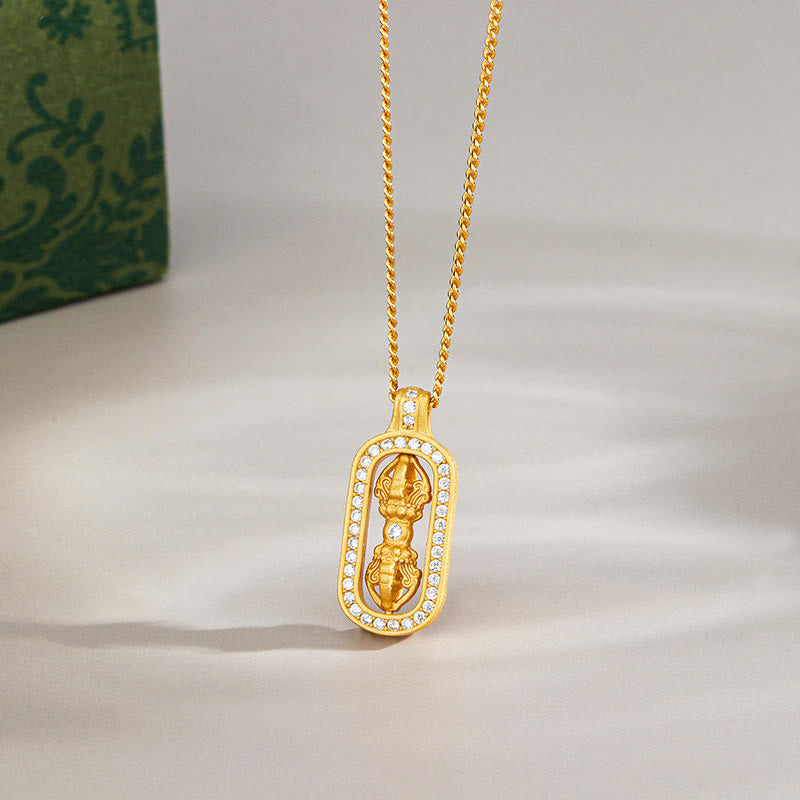 925 Sterling Silver Mini PiXiu Dorje Vajra Wealth Necklace Pendant