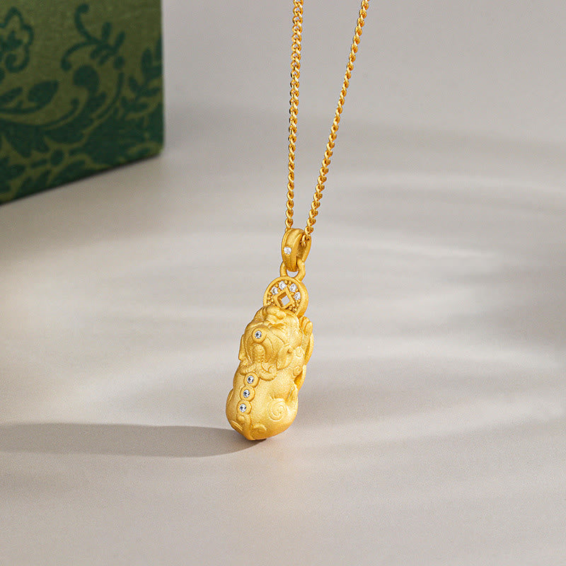 925 Sterling Silver Mini PiXiu Dorje Vajra Wealth Necklace Pendant