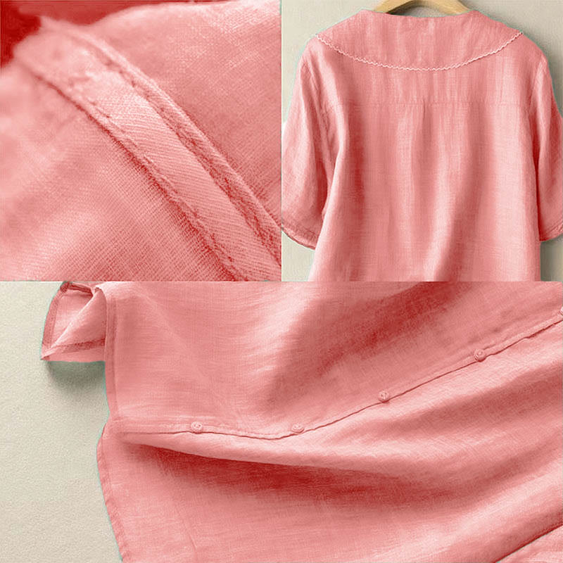 Tactile Cotton Middy Collar Grounding Meditation Women's Shirt