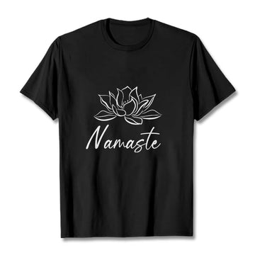 Breathable Cotton Lotus Graphic Meditation Tee
