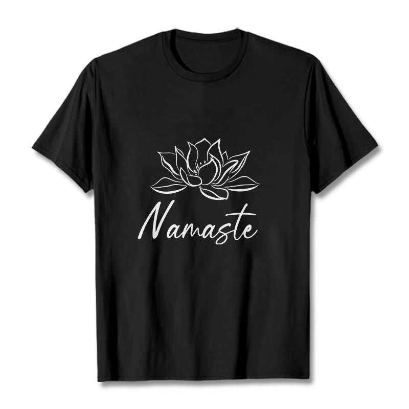 Breathable Cotton Lotus Graphic Meditation Tee