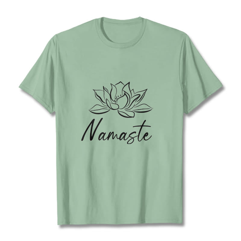 Breathable Cotton Lotus Graphic Meditation Tee