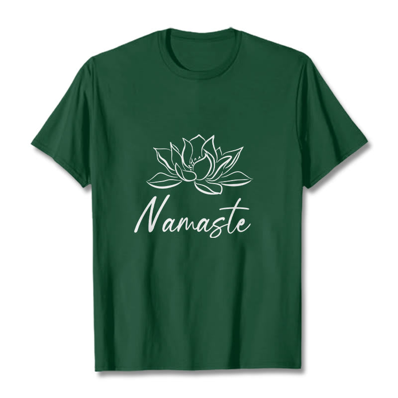 Breathable Cotton Lotus Graphic Meditation Tee