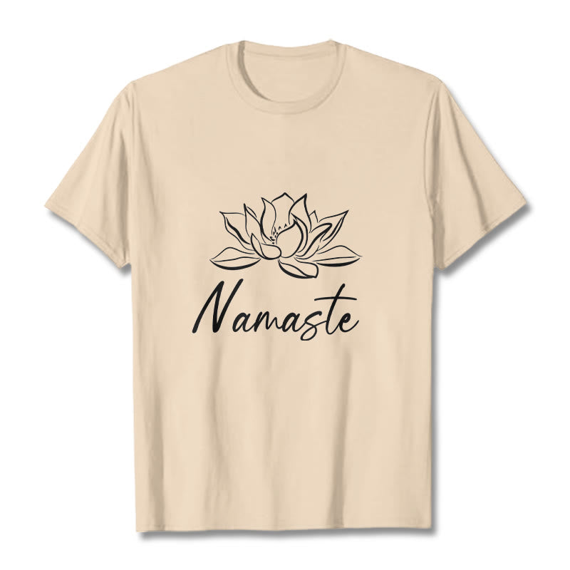 Breathable Cotton Lotus Graphic Meditation Tee