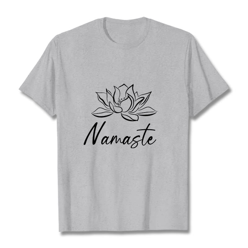 Breathable Cotton Lotus Graphic Meditation Tee