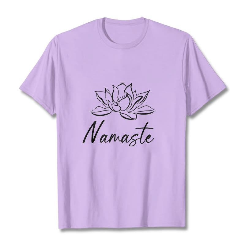 Breathable Cotton Lotus Graphic Meditation Tee