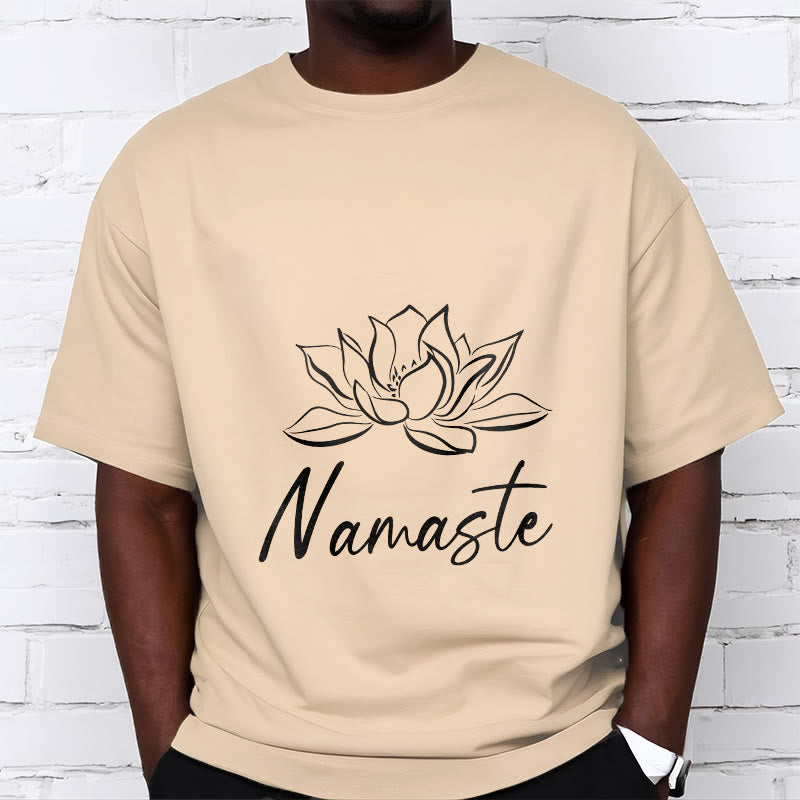 Breathable Cotton Lotus Graphic Meditation Tee