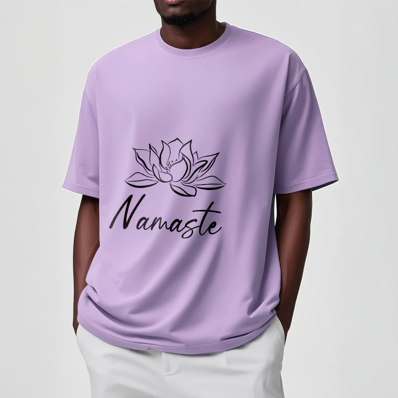 Breathable Cotton Lotus Graphic Meditation Tee