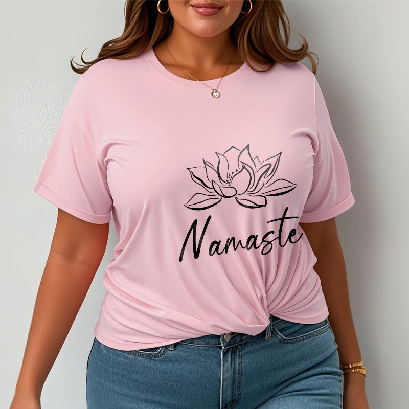 Breathable Cotton Lotus Graphic Meditation Tee