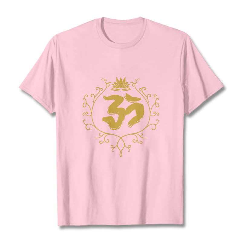 Soft Cotton Om Lotus Mindful Meditation Tee