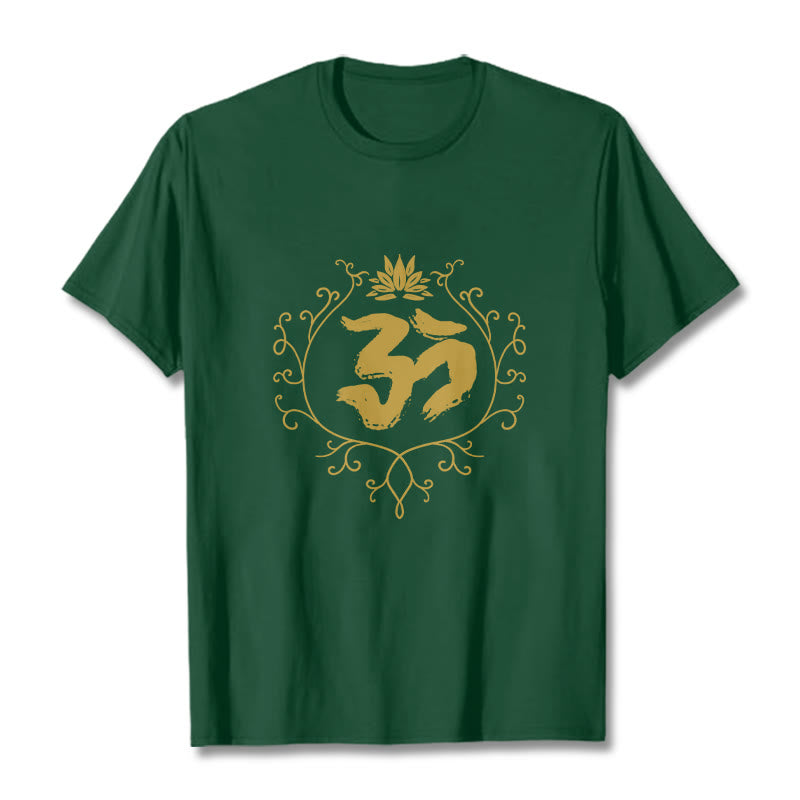 Soft Cotton Om Lotus Mindful Meditation Tee