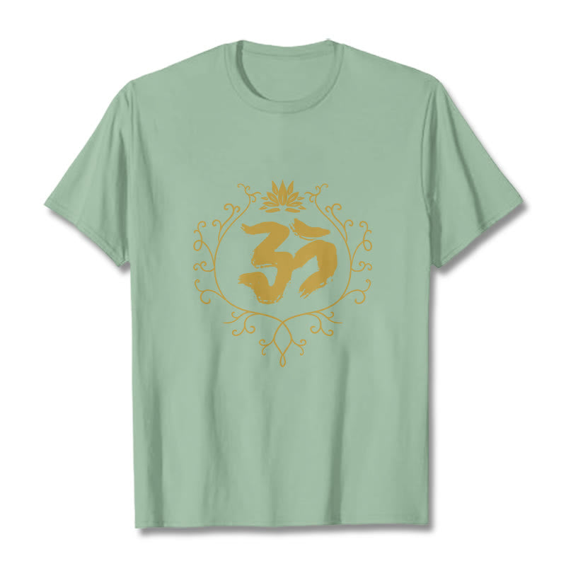 Soft Cotton Om Lotus Mindful Meditation Tee