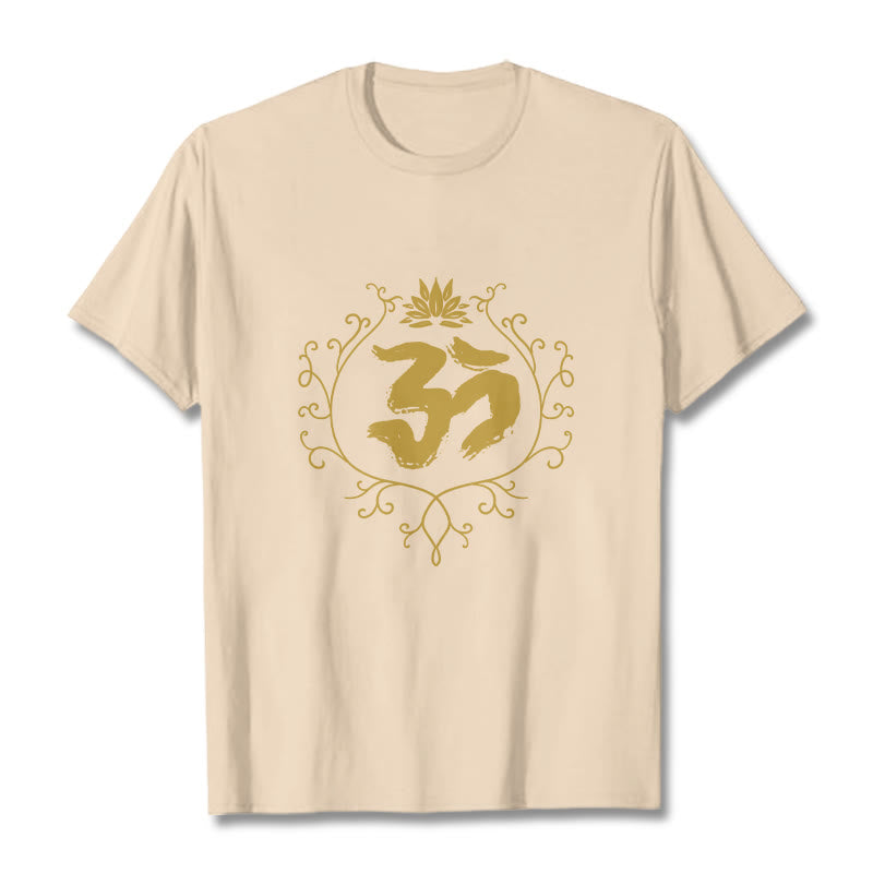 Soft Cotton Om Lotus Mindful Meditation Tee