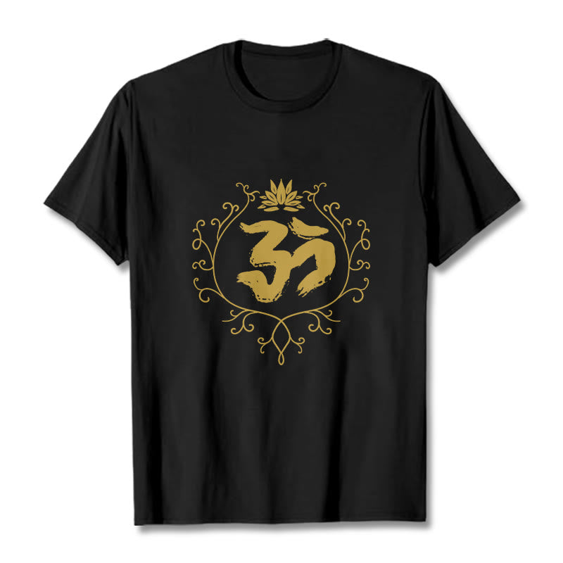 Soft Cotton Om Lotus Mindful Meditation Tee