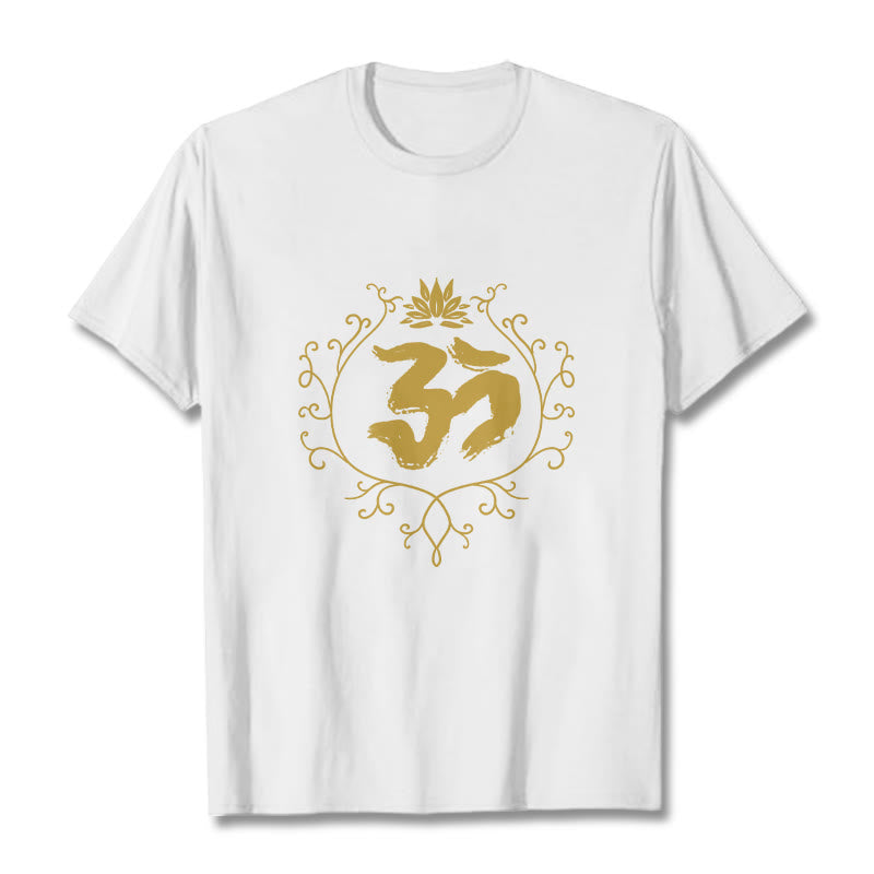 Soft Cotton Om Lotus Mindful Meditation Tee