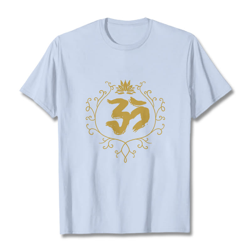 Soft Cotton Om Lotus Mindful Meditation Tee