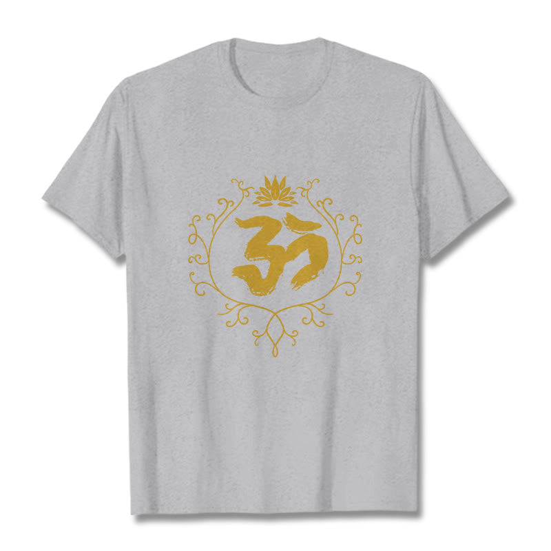 Soft Cotton Om Lotus Mindful Meditation Tee