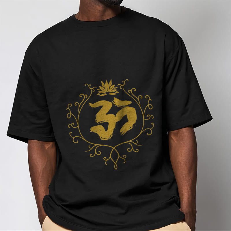 Soft Cotton Om Lotus Mindful Meditation Tee