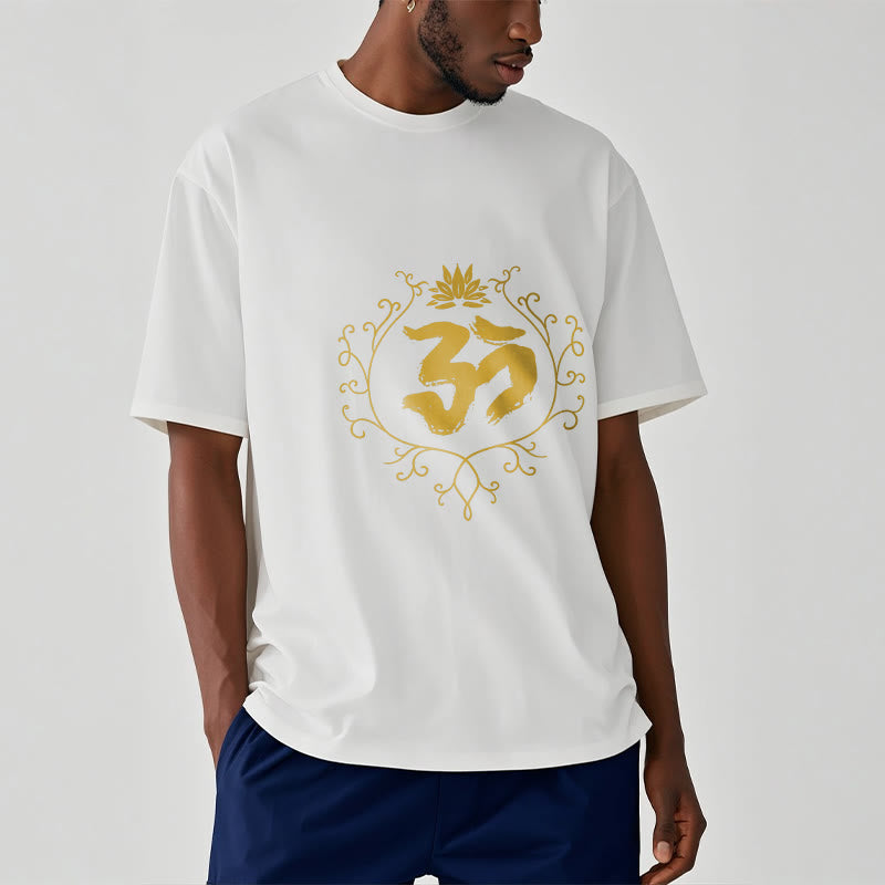 Soft Cotton Om Lotus Mindful Meditation Tee