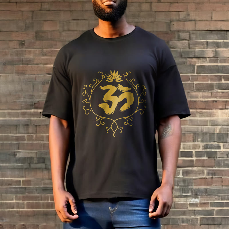 Soft Cotton Om Lotus Mindful Meditation Tee