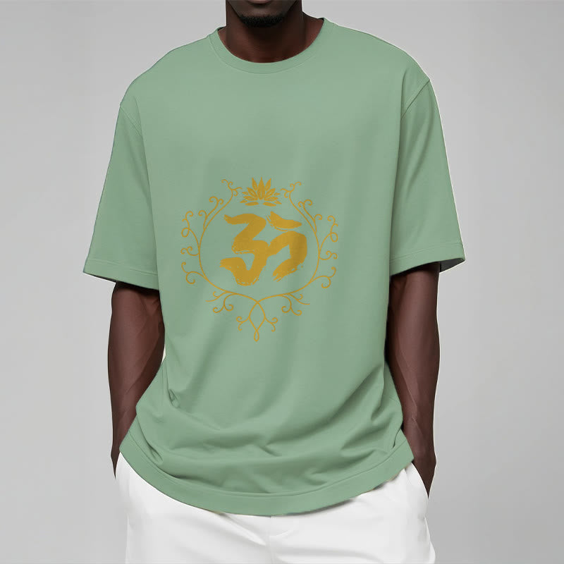 Soft Cotton Om Lotus Mindful Meditation Tee