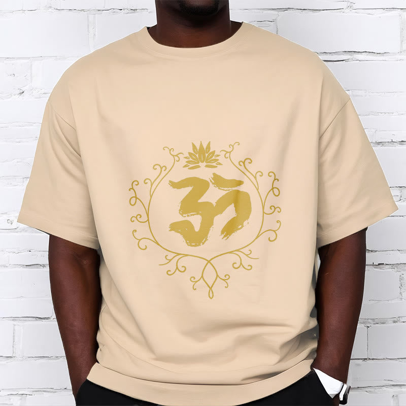 Soft Cotton Om Lotus Mindful Meditation Tee