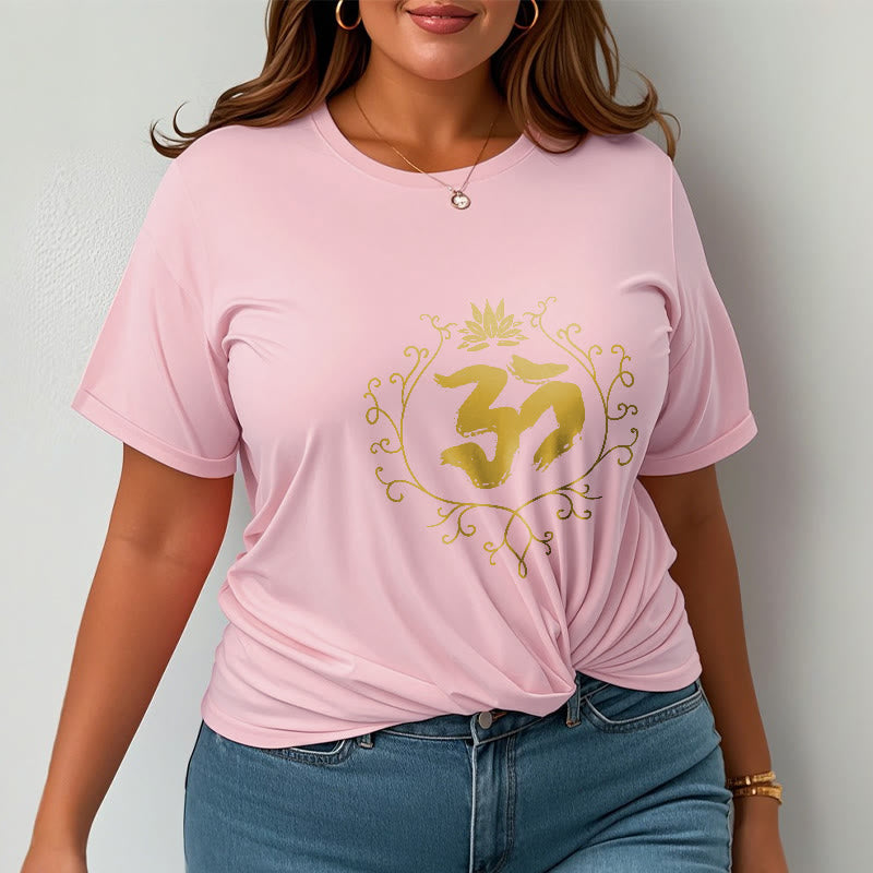 Soft Cotton Om Lotus Mindful Meditation Tee