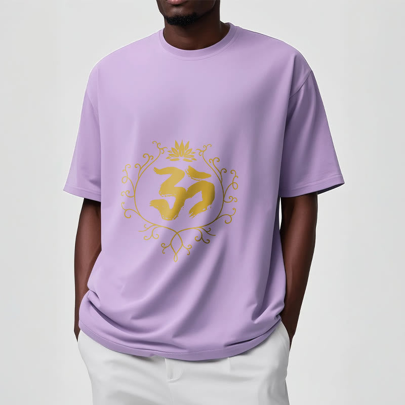 Soft Cotton Om Lotus Mindful Meditation Tee