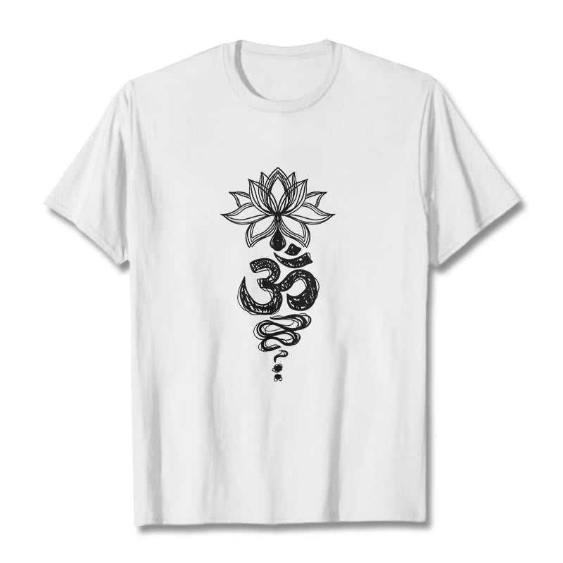 Tactile Cotton Unisex Om Lotus Meditation T-Shirt