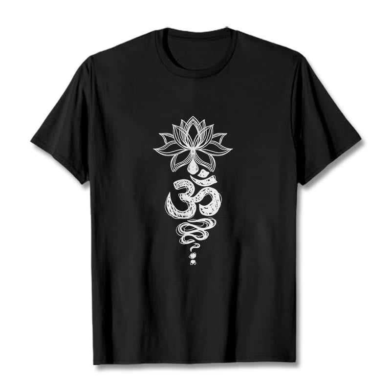 Tactile Cotton Unisex Om Lotus Meditation T-Shirt