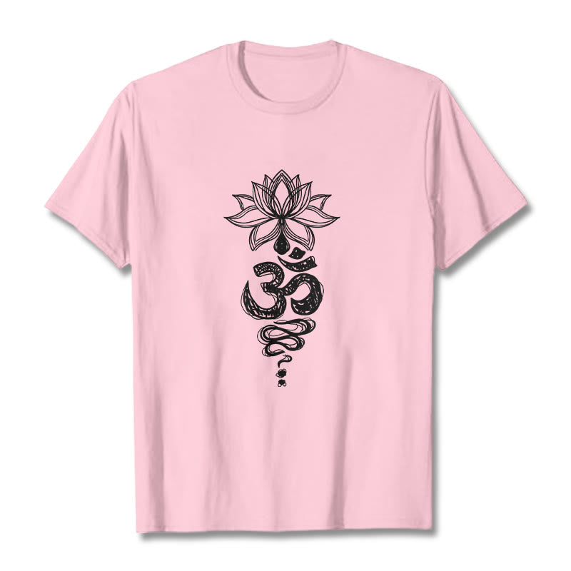 Tactile Cotton Unisex Om Lotus Meditation T-Shirt