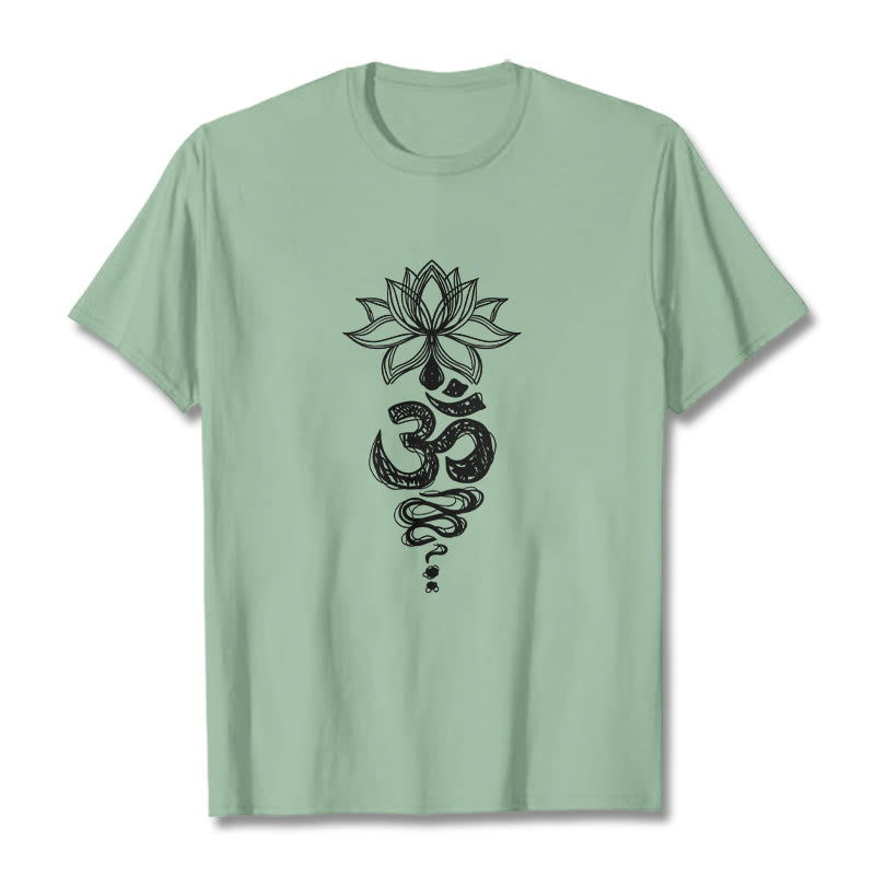 Tactile Cotton Unisex Om Lotus Meditation T-Shirt