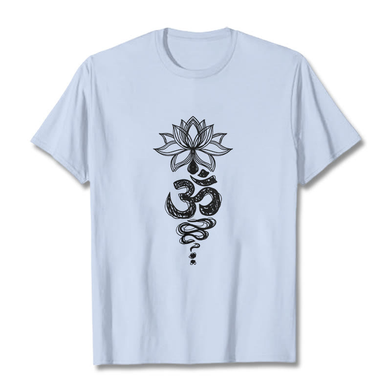 Tactile Cotton Unisex Om Lotus Meditation T-Shirt