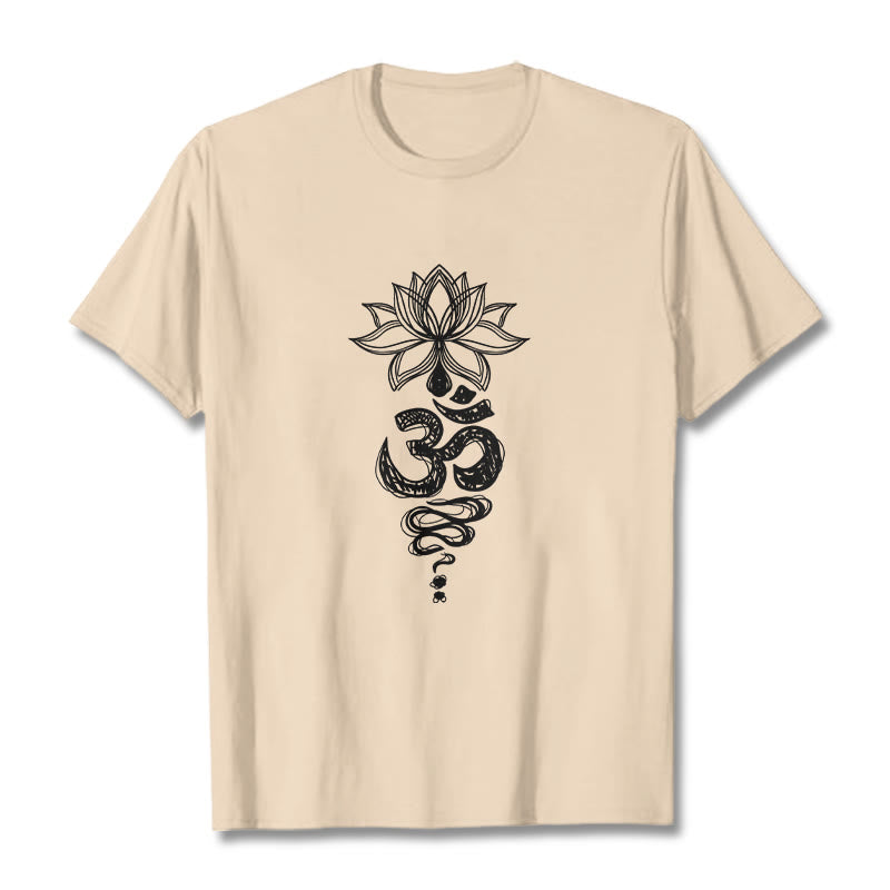 Tactile Cotton Unisex Om Lotus Meditation T-Shirt