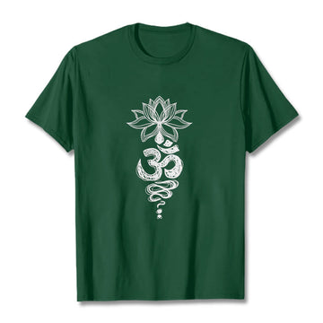 Tactile Cotton Unisex Om Lotus Meditation T-Shirt