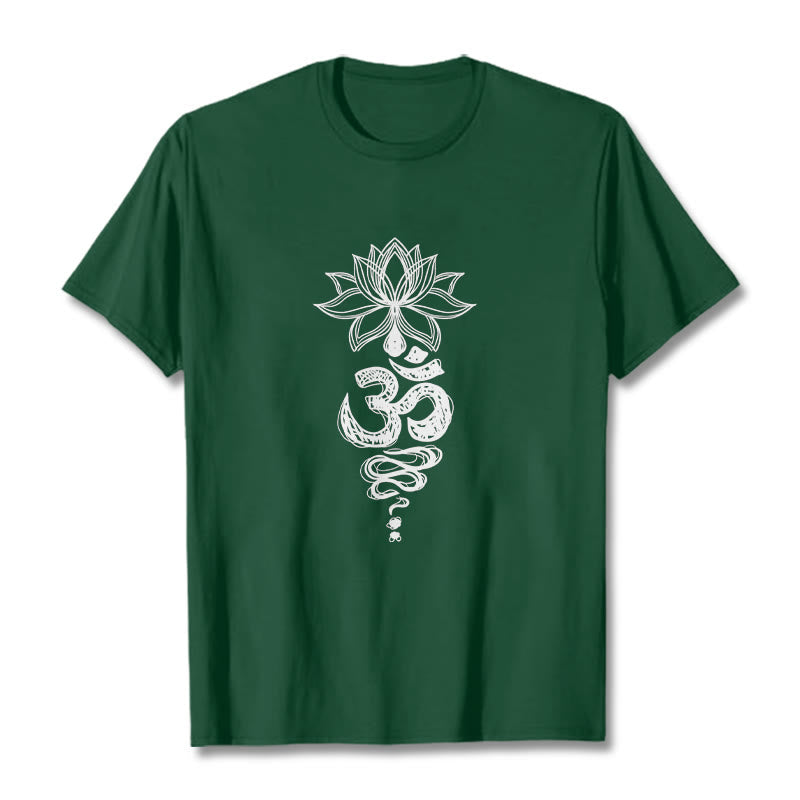 Tactile Cotton Unisex Om Lotus Meditation T-Shirt