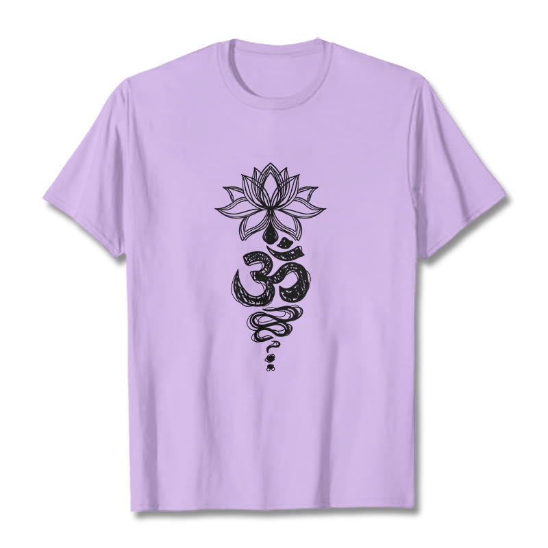 Tactile Cotton Unisex Om Lotus Meditation T-Shirt