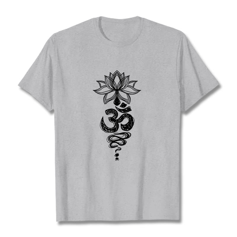 Tactile Cotton Unisex Om Lotus Meditation T-Shirt