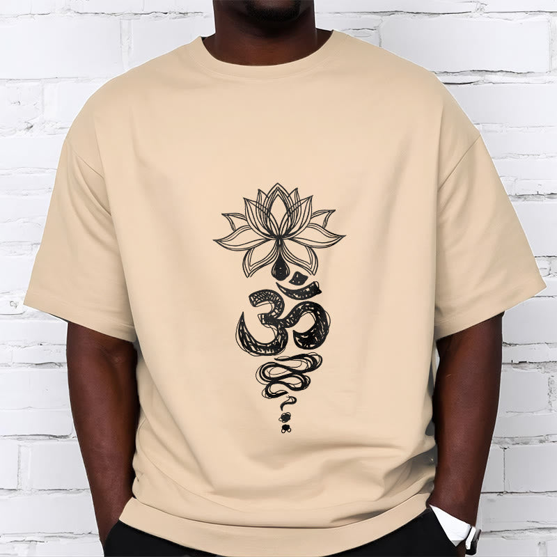 Tactile Cotton Unisex Om Lotus Meditation T-Shirt