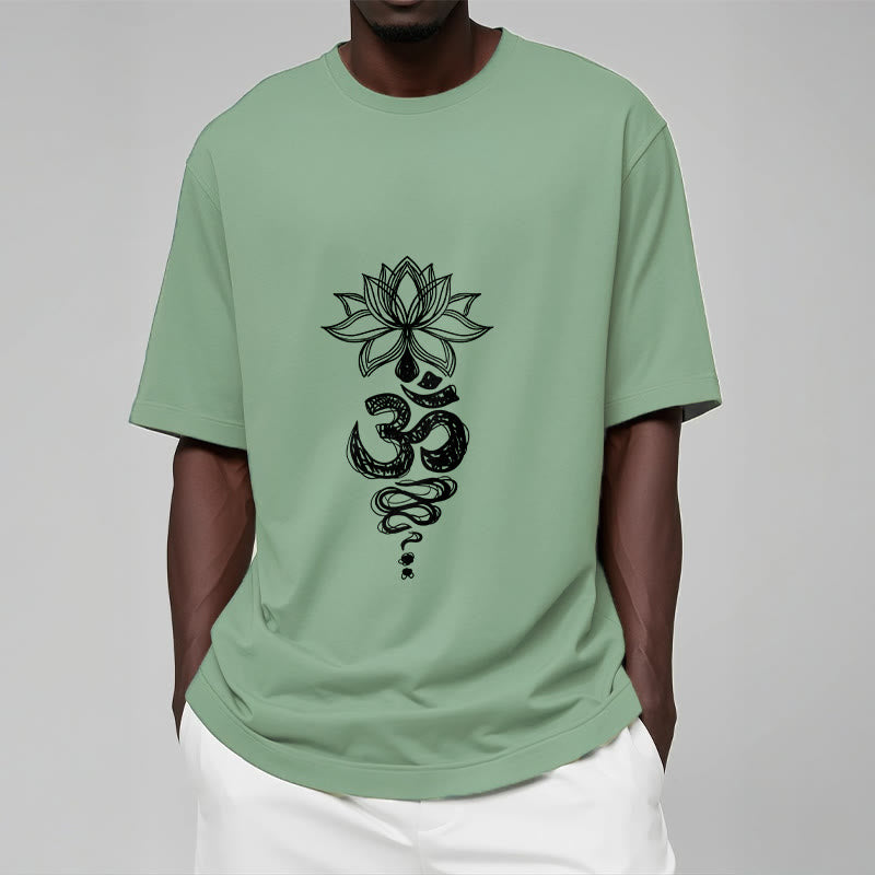 Tactile Cotton Unisex Om Lotus Meditation T-Shirt