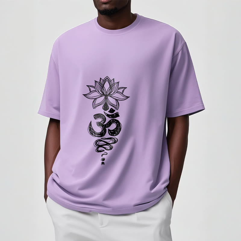 Tactile Cotton Unisex Om Lotus Meditation T-Shirt