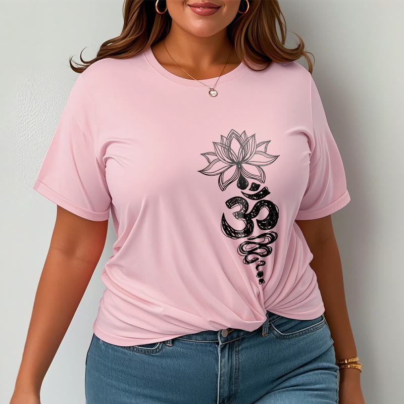 Tactile Cotton Unisex Om Lotus Meditation T-Shirt