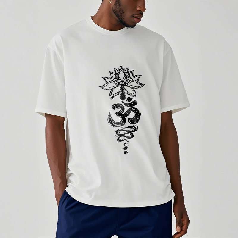 Tactile Cotton Unisex Om Lotus Meditation T-Shirt