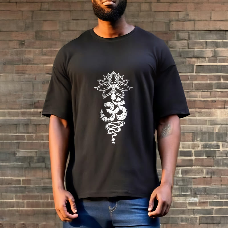 Tactile Cotton Unisex Om Lotus Meditation T-Shirt