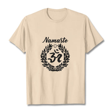 Pure Cotton Crew-Neck Om Meditation T-Shirt