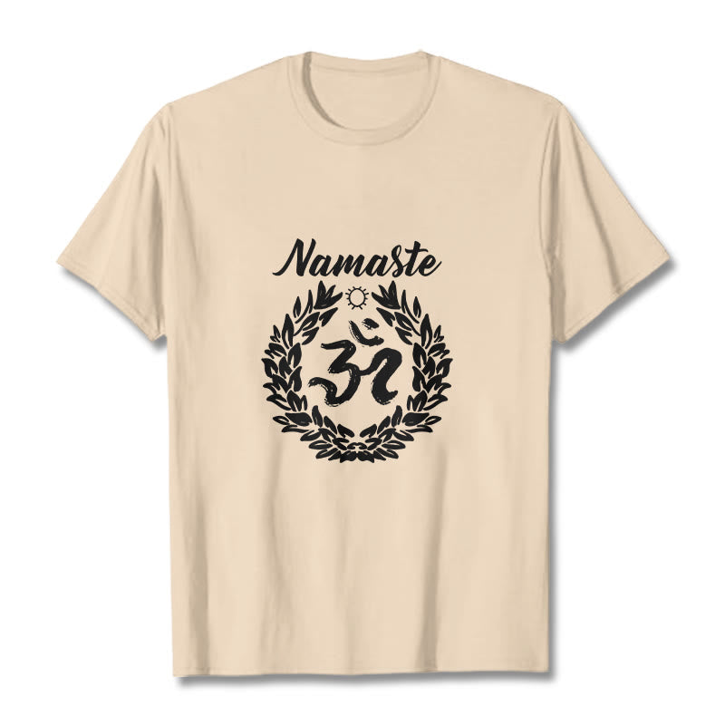 Pure Cotton Crew-Neck Om Meditation T-Shirt