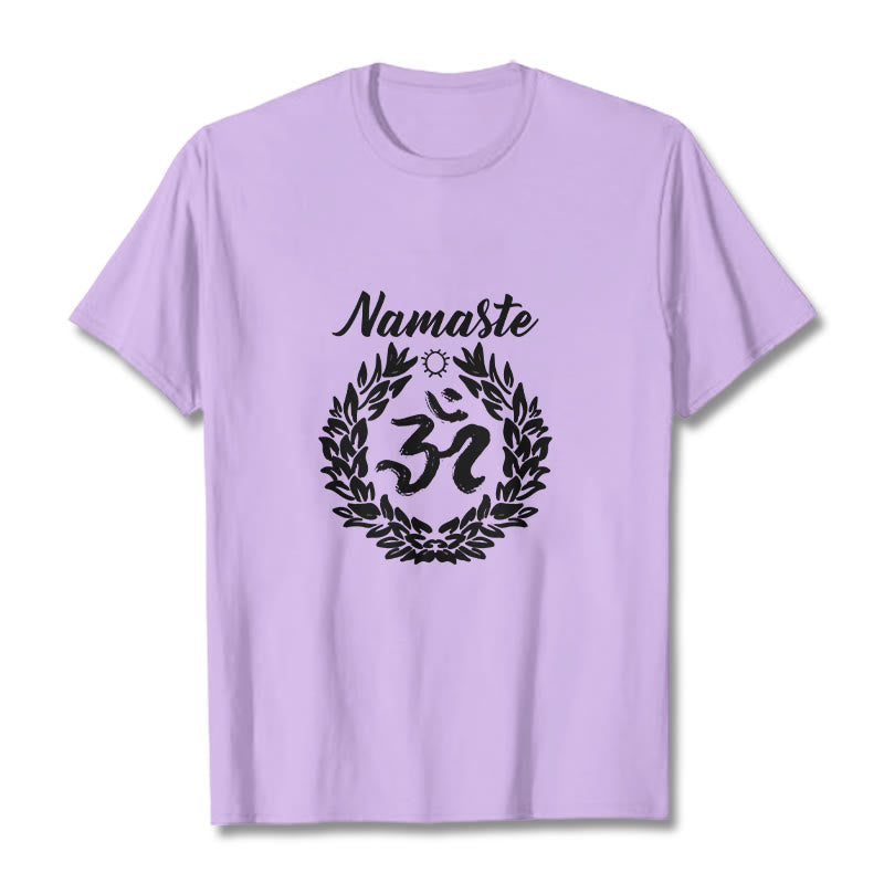 Pure Cotton Crew-Neck Om Meditation T-Shirt