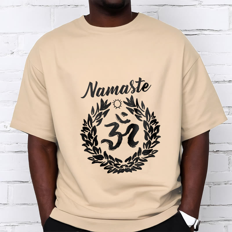 Pure Cotton Crew-Neck Om Meditation T-Shirt