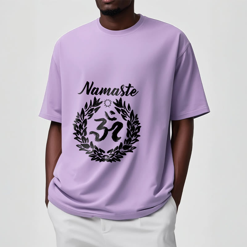 Pure Cotton Crew-Neck Om Meditation T-Shirt