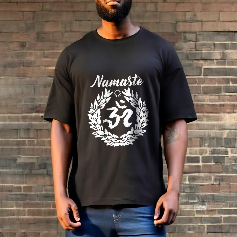 Pure Cotton Crew-Neck Om Meditation T-Shirt